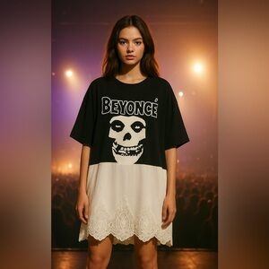 Custom Beyoncé Band Tee Dress S/M